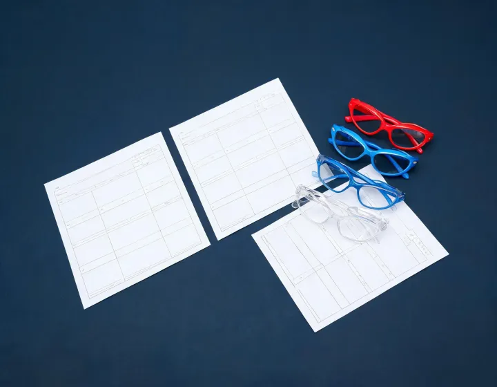 Side-by-side factory quote sheets for kids glasses for sports